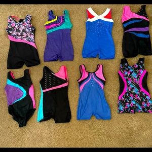 Gymnastics leotards/biketards/unitards. Size 4/5